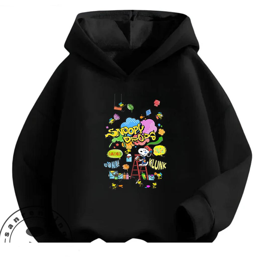 Casual Cartoon Hooded Sweatshirt Cute Kawaii Winter Street Fashion Kids Wear Snoopy 3 14 Years