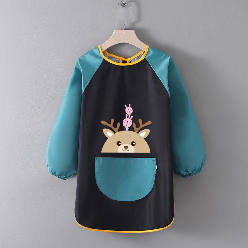 Детский водонепроницаемый художественный фартук с логотипом - Двусторонний фартук для рисования и еды