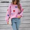 Зимний женский свитер больших размеров Love Valentine's Day Crewneck Pullover Heart Sweater