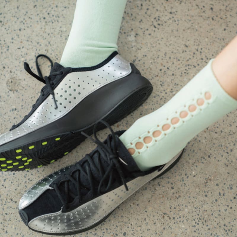 hiig [no.544] lime cut-out socks