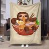 8 Sizes Anime Ramen Printed Blanket Warm Soft and Comfortable Home Travel Blanket Sofa Bedding Cover Blanket Kids Gamer Gift