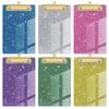 A6 Acrylic Clipboard Glitter File Holder Low Profile Clip Holds Writing Pad Test Paper Office Supplies School Stationery