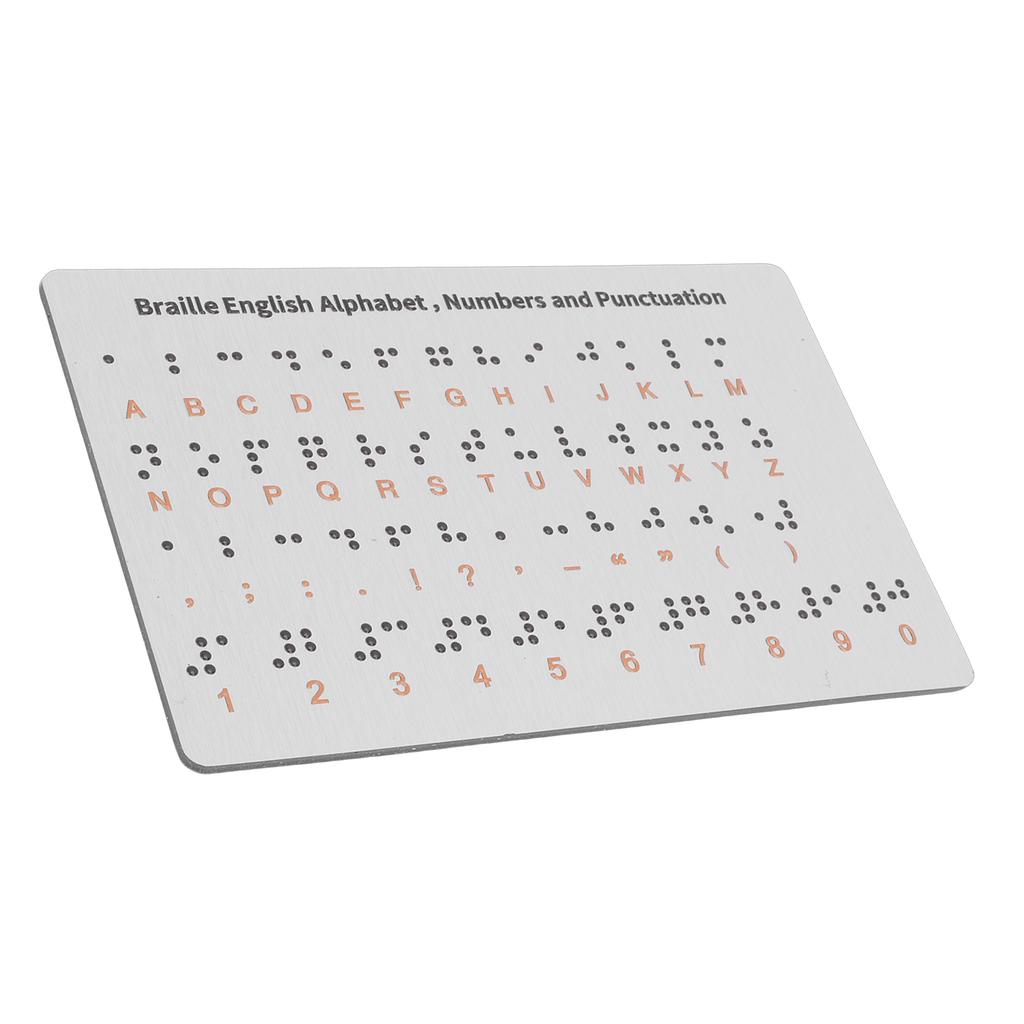 Aluminum Braille Alphabet Board with Raised Dots for Beginners Learning Tool Braille Education Board