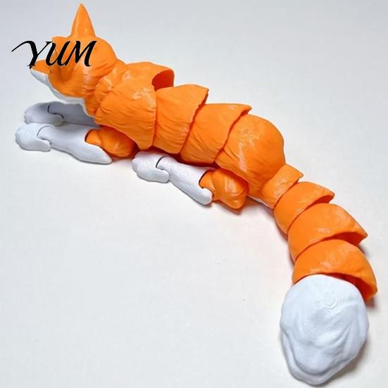 Articulated Fox Figurine Collectible Figurine, 3D Printed Flexible Fidget Toy, Cute Animal Toys for Desk Decor with Movable Joints Adult Stress