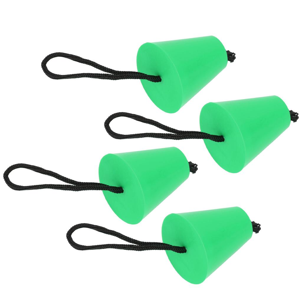 4pcs Scupper Plug Kit with Lanyard Flexible Silicone Drain Holes Stopper Bung Universal for Kayaks CanoesGreen