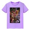 FNAF Summer 100%Cotton T-shirt Casual Boy Short Anime Tees Y2k One Piece Bear Rabbit Game Kawaii Print Tops Kids Clothes Girls