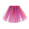 Women Tulle Dance Skirt Elastic Waist Rainbow Color Ballet Tutu Petticoat Colorful Short Rockabilly Underskirt