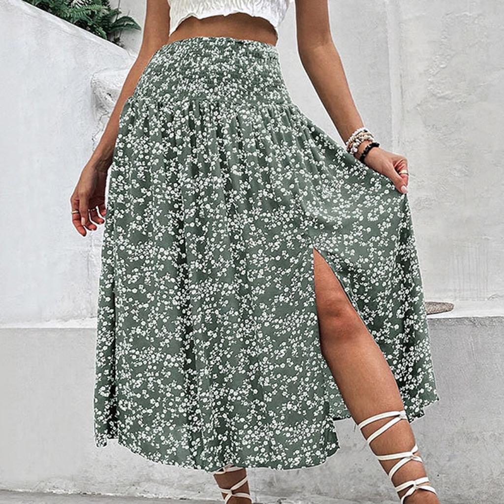 Women's Casual And Fashionable High Waisted Skirt With Split Skirt With Split Skirt