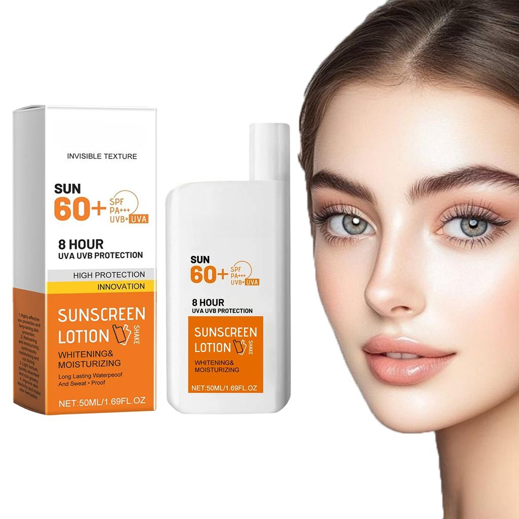 Sunscreen Cream Spf 60+ Long Lasting Uv Protection Facial Sun Block Refreshing Moisturizing Isolation Lotion Skin Care Products