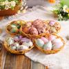 Best-selling Easter Egg Ornaments Creative Weaving Basket Easter Egg Decorative Ornaments Scene Layout