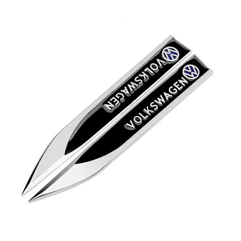 For Volkswagen2pcs 3D Metal Car Fender Side Wing Emblem Badge Sticker For Volkswagen GOLF 5 Tiguan Polo Golf 6 Golf 7 Jetta Accessories