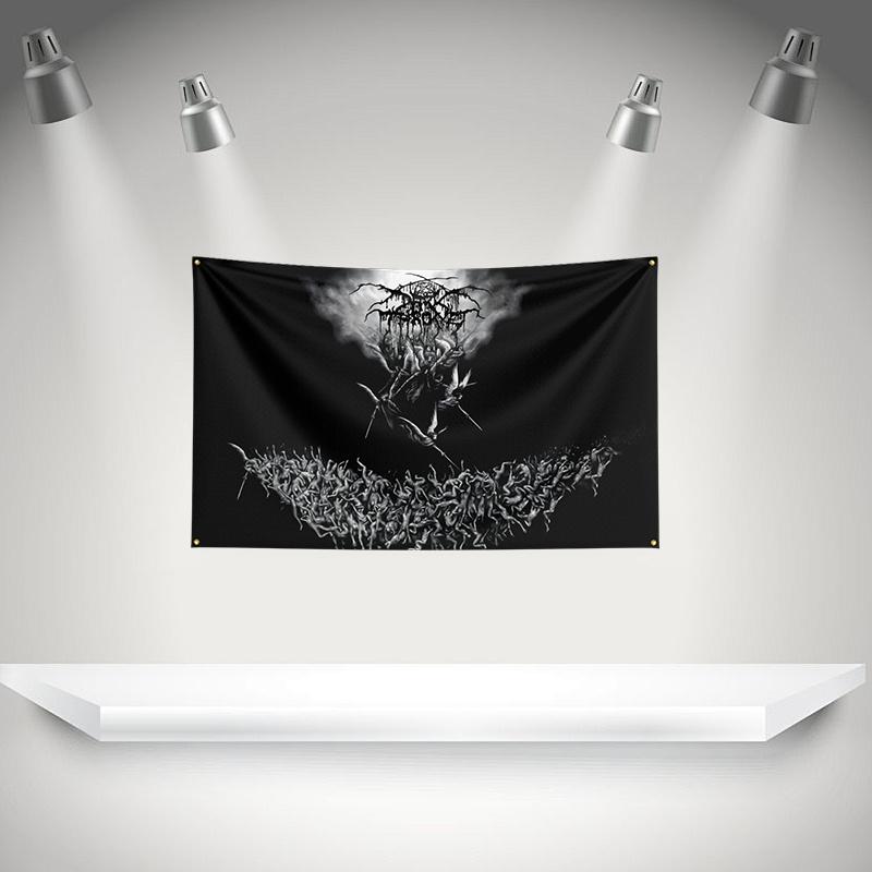 D-Darkthrones Flag Rock Music Band Banner HD Printing Tapestry Exhibition, Music Band Fans, Garage Decor