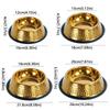 Stainless Steel Pet Feeding Bowl Gold Plated Cat Food Dish Anti-fall Dog Food Basin  for Feeding