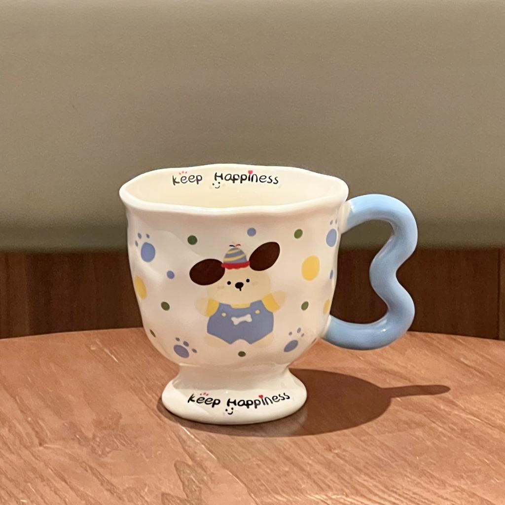 Подарок на день рождения Милая кружка с щенком в горошек Девочка Высокомерный кролик Керамическая чашка для питья Сувенир для лучшего друга