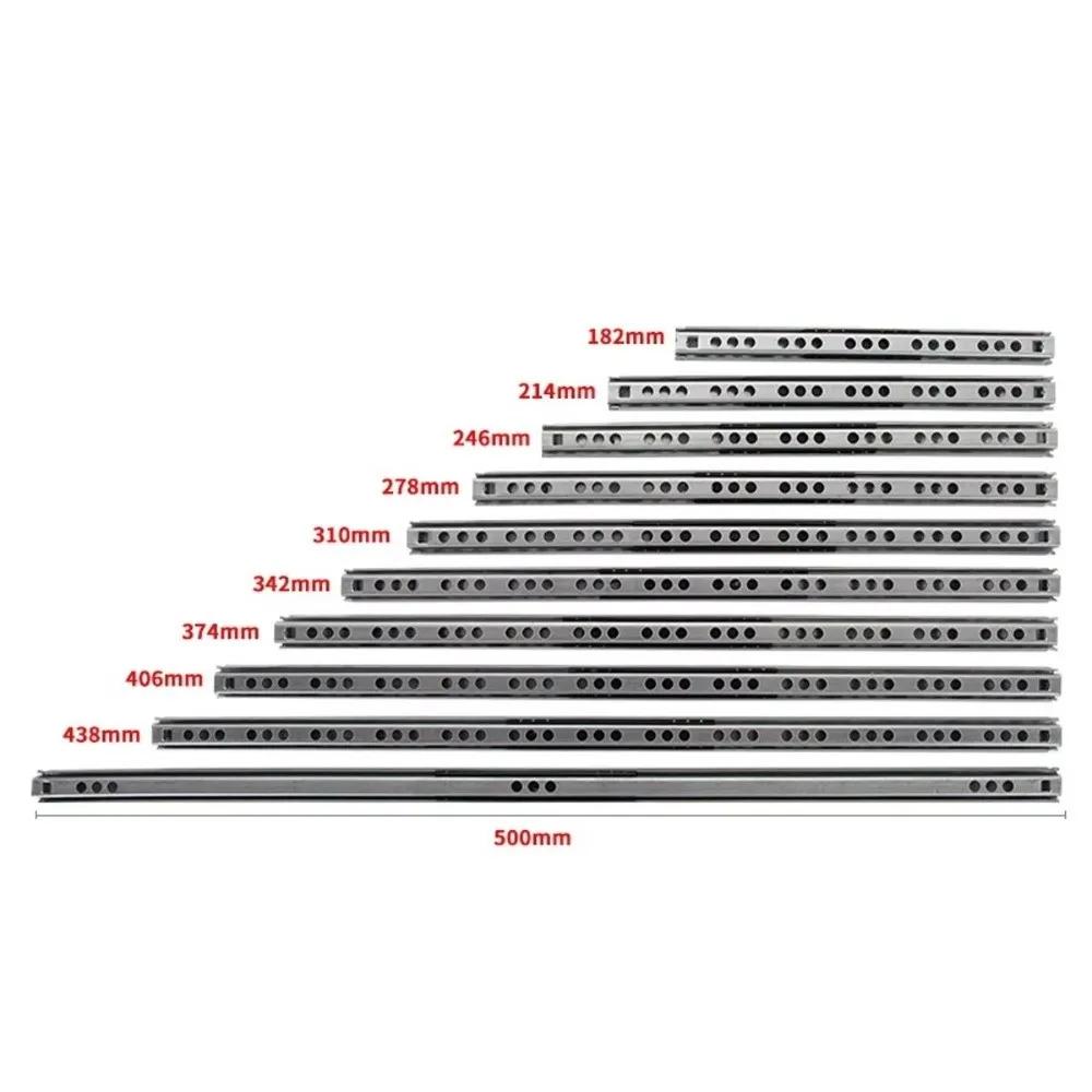 2 шт. Плавные подшипниковые направляющие для ящиков 17 мм шириной Фурнитура Направляющие для ящиков Полное выдвижение 8"-17" Направляющая для ящика Шкаф