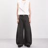 Mens Baggy Cargo Pants With Side Zip Pockets Washed Cotton Loose Fit Streetwear Trousers Teens Adults