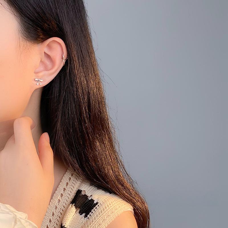 Милые серьги-бантики с камнями кошачий глаз для девочек со свежими и красивыми серьгами