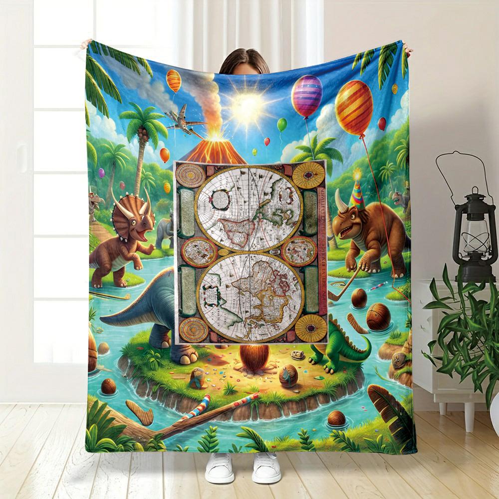 Vintage World Map Design Flannel blanket for bedroom, living room, sofa, and nap sofas