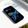 Морская жизнь Осьминог-с Чехол для телефона iPhone 11,12,13,14,15,16,17,Pro,Max,Plus,E,SE4,Air,Mini Черный Мягкий чехол