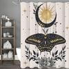 Moon Phase Butterfly Moth Witch Vintage Gothic Shower Curtain, Bathroom Decorative Shower Curtain, Waterproof Shower Curtain Wit