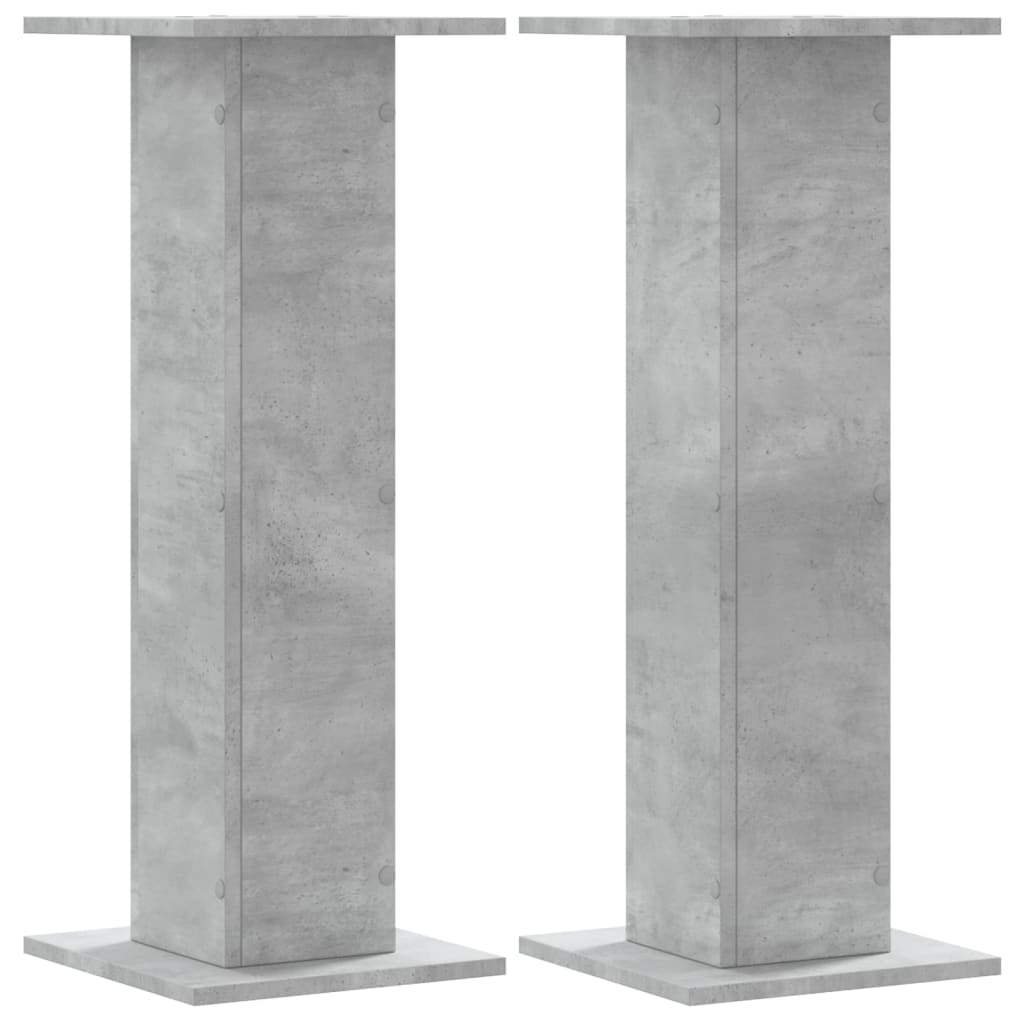 Plant Stand Set of 2 Concrete Grey 30 x 30 x 80 cm Engineered Wood