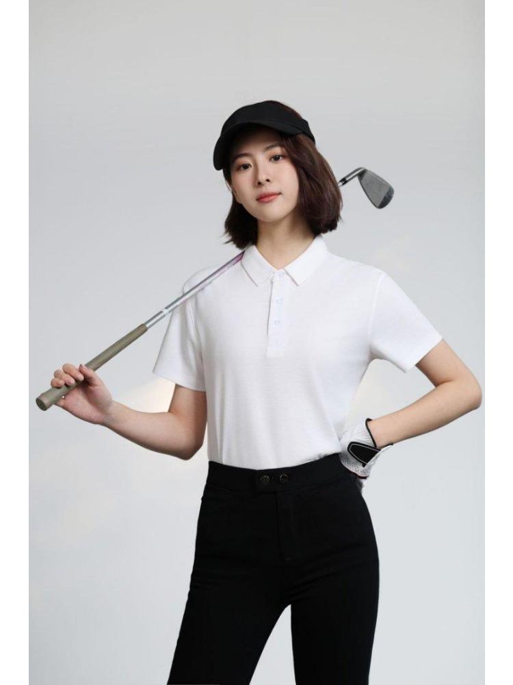 Solid Color T-Shirt Summer Women's and Men's Lapel Short Sleeve YG-258/256