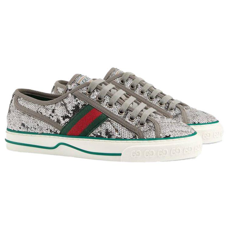 Gucci Wmns Tennis 1977 'Sequin - Silver' Women's 646438 2MO10 8161