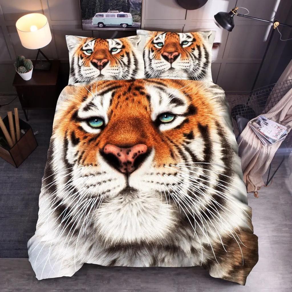 Bohemian Style Comforter Bedding Sets Indian Wolf 3pcs Animal Duvet Cover Sets King Size Boho Bedding Polyester Ropa De Cama