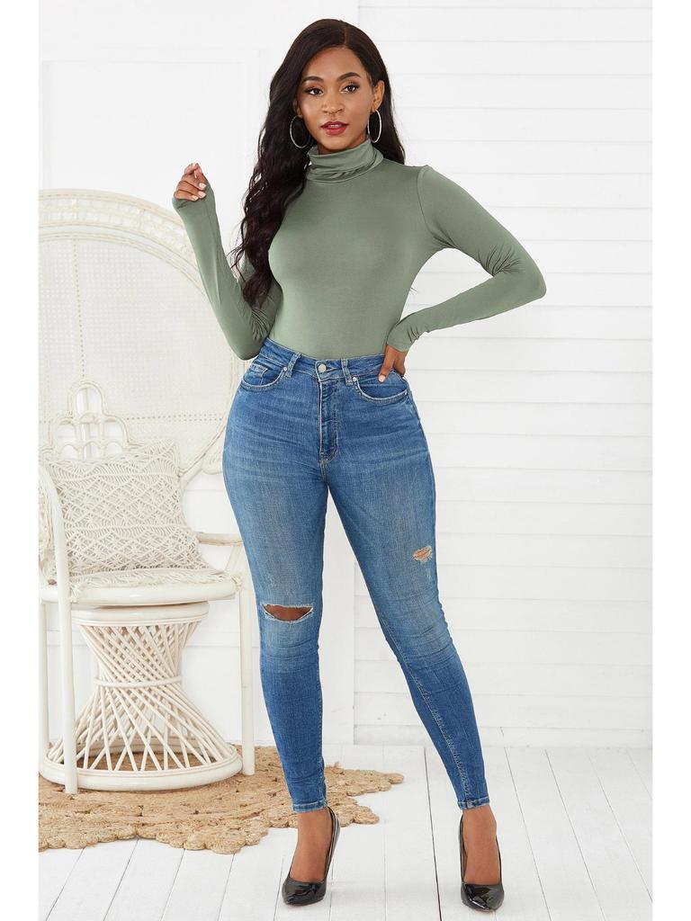 Women's Sexy Long Sleeve Turtleneck Slim Fit Jumpsuit - 12 Colors Winterwear