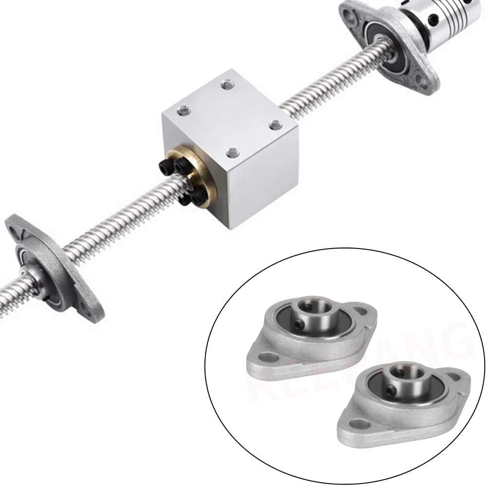 HOOWDAMY KFL002 Bearing Unit Bore Insert Pillow Seat Pillow Block Bearing Rotating Zinc Plummer Machine Flange Mount Flange-Type (2-Pack) - Bracket,