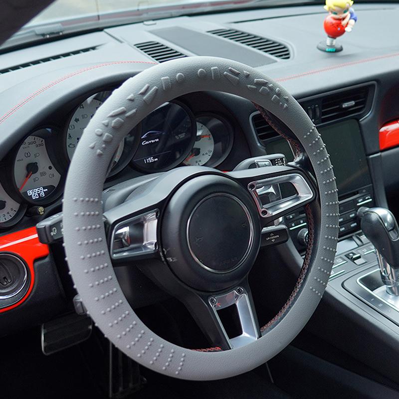Универсальная Нескользящая Силиконовая Накладка на Руль Автомобиля Эластичная Текстура D-образные Чехлы на Руль Автомобильные Аксессуары для Декора