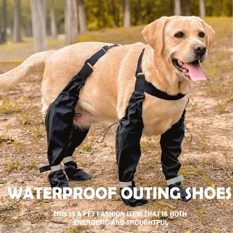 Модная собачья обувь Подтяжки Ботинки Водонепроницаемая обувь для питомца Снег Дождь Собачьи ботинки с подтяжками Для ежедневных прогулок