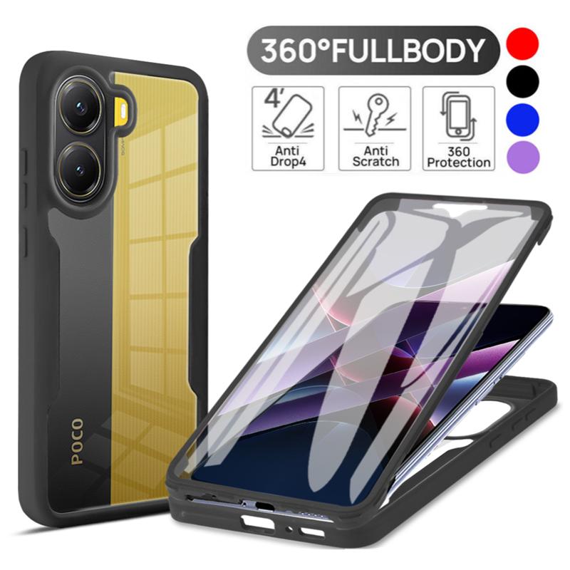 Противоударный чехол с полной защитой корпуса для Xiaomi Poco X7 Pro 5G Защитная крышка Прозрачный Fundas Coque Capa