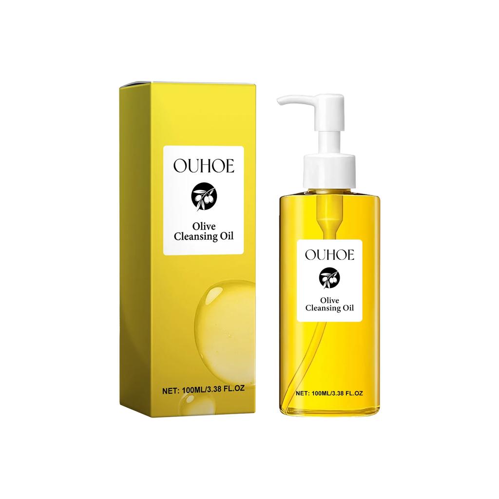 OUHOE Olive Makeup Remover Oil, Gently Moisturizing and Skin Cleansing Facial and Lip Olive Makeup Remover Oil Cleaning Tools