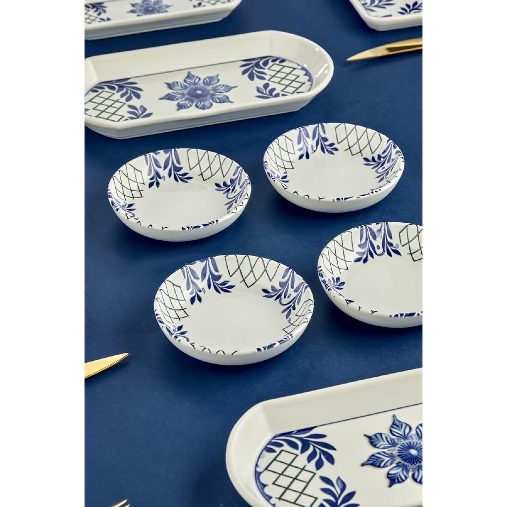 Luxury Ceramic Tile Authentic Clear 14 Piece Breakfast Set For 6 People