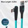 120 Вт Быстрая зарядка USB на C Кабель 90° Изогнутый Дизайн Подходит для Huawei Xiaomi Honor Vivo Зарядный Кабель
