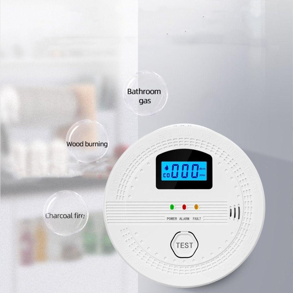 Audible Alarm Fire CO Alarm LCD Digital Display CO Gas Monitor Alarm CO Monitor CO Sensor  Home Use