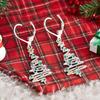 Huitan Spiral Christmas Tree Drop Earrings for Women Shiny CZ Accent Design Cute Fashion Party Accessories Festival Jewelry GiftGood product