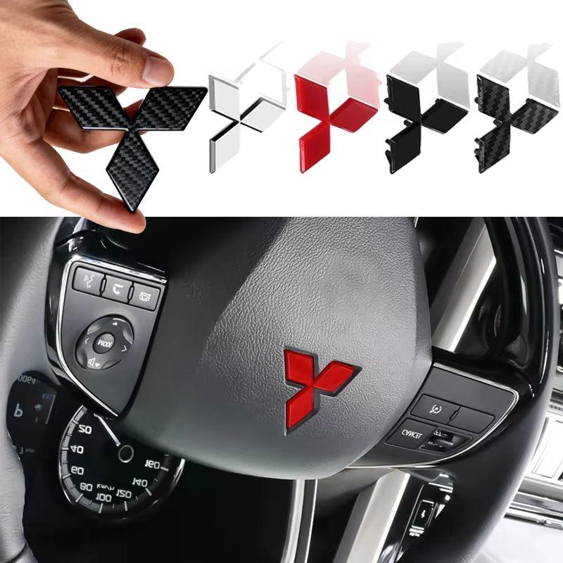 Car Steering Wheel Center Emblem Accessories for Mitsubishi ABS Sticker Lancer Outlander Pajero Eclipse Cross Ralliart ASX Colt
