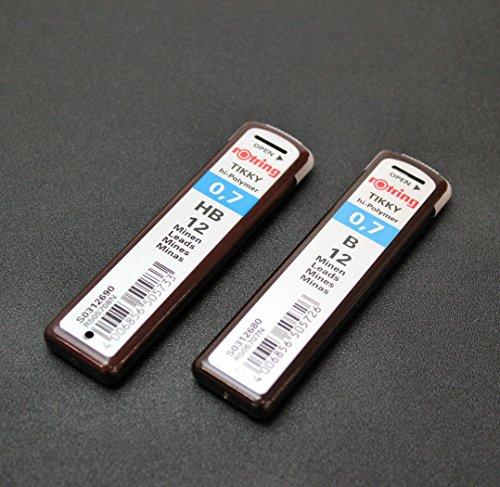 Rotring Replacement Lead 0.7mm B for Mechanical Pencils, 2-Pack, S0312680, Genuine Imported Product
