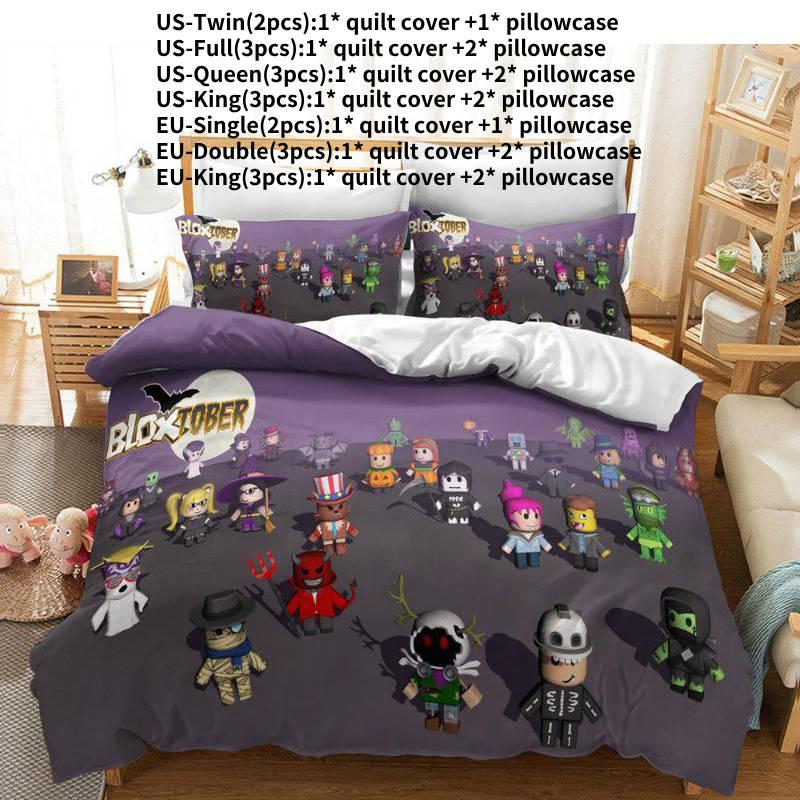 3D Мультяшное Аниме Набор Пухового Одеяла Высококачественная Цифровая Печать 3 Предмета Комплект Постельного Белья Студенческое Постельное Белье Пододеяльник Наволочки