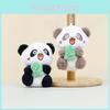Cute Panda Stuffed Animal Keychain Soft Pp Cotton Plush 12 Cm Black Brown