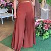 Women's Mid-waist Wide Leg Pants Solid Color Pants