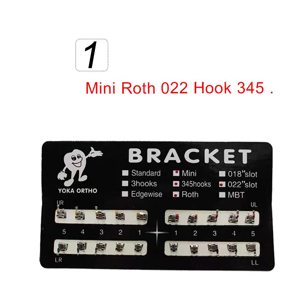 PIORPOY 20Pcs/Kit Dental Orthodontic Braces For Teeth MIM Monoblock Metal Mini Standard Roth MBT Slot 0.022 0.018 Hooks 3-4-5 3
