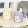 Creative Ceramic Cup High Value Household Cartoon Cute Couple Water Cup With Lid Souvenir