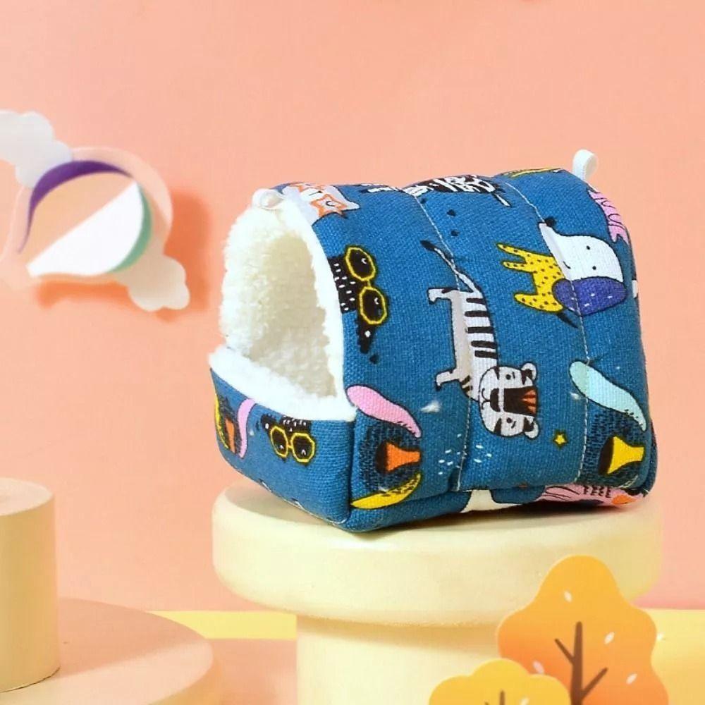 Утолщенный домик для хомяка из хлопка, плюшевая палатка для морской свинки, милые укрытия для хорьков, зима