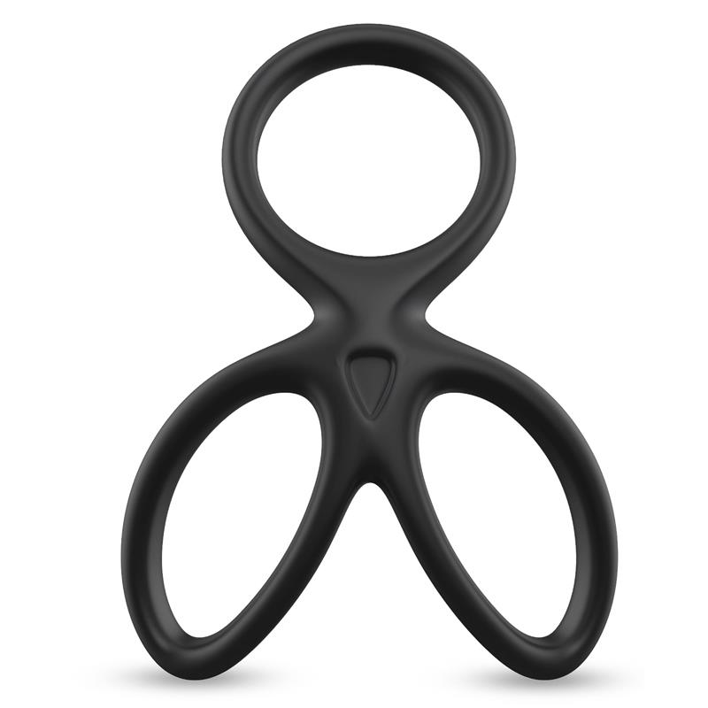 Triple Penis and Testicles Ring Flexible Liquid Silicone