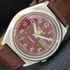 5 AUTOMATIC JAPAN MENS 7009A VINTAGE MAROON COLOR DIAL WATCH A701277-5 R206a-a701277