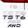 3D Metal T5 T6 AWD Logo Rear Trunk Tailgate Badge Emblem Sticker For XC60 XC90 S60 S80 S60L V40 V60