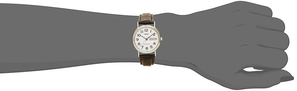 Citizen Analog Date Day Leather White Q&Q Women's Watch, Waterproof, Display, Display, Strap, A203-304,